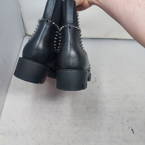Christian Louboutin WOMENS Black Out Lina Spike Lug Boot - Picture 9 of 9